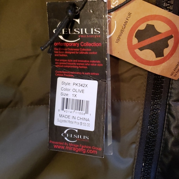 Women's Celsius Faux Fur Trim Hooded Full Zip Winter Puffer Jacket Size 1XL - Picture 2 of 4